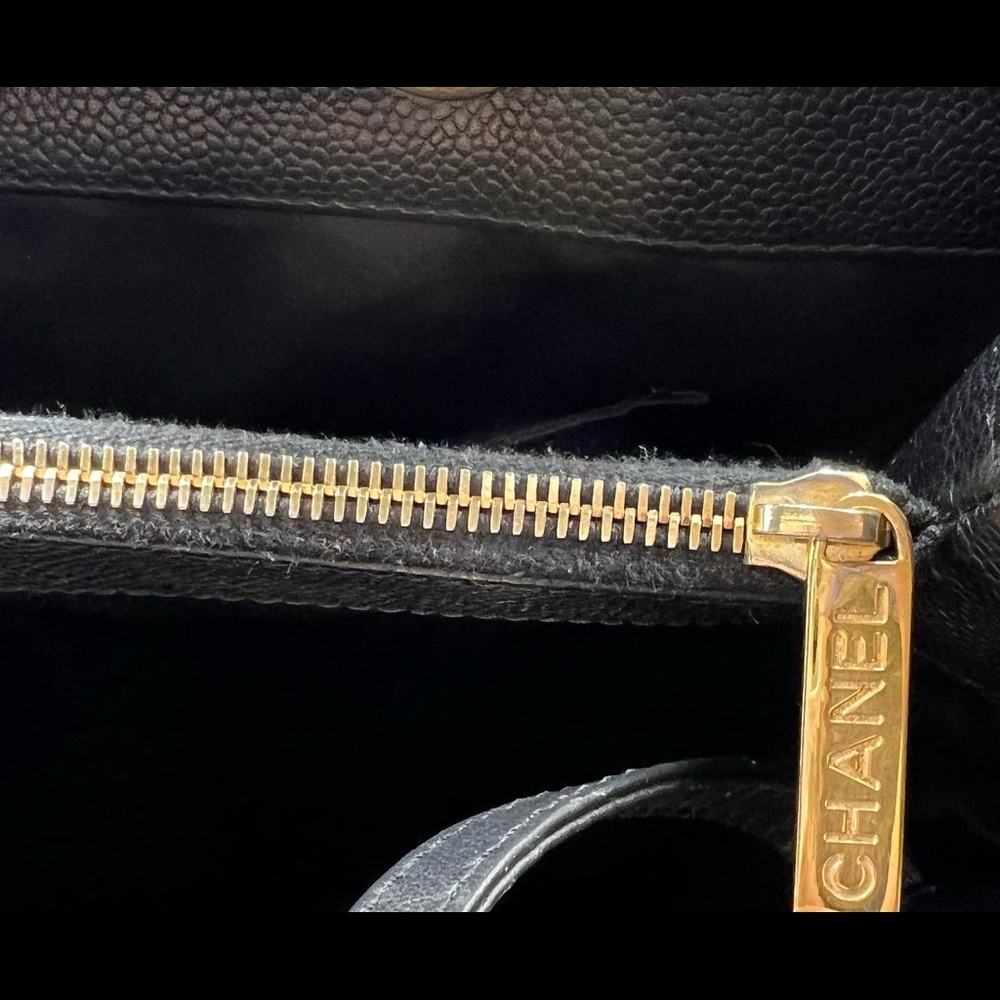 Chanel Caviar black GST with Gold Hardware